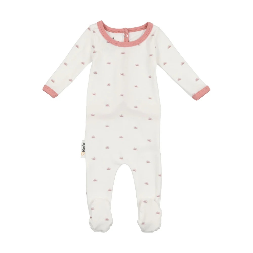 Maniere White Sun Print Footie 6 months